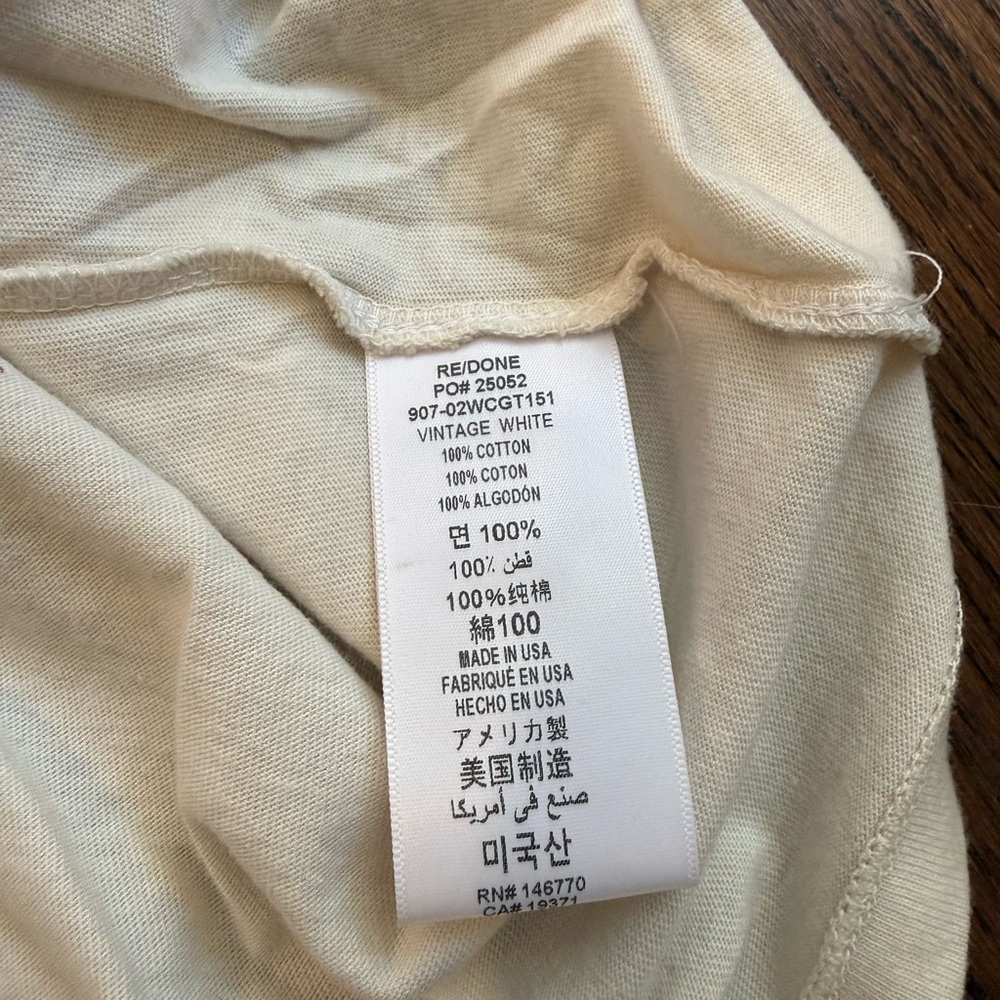 NWT Re/Done Cream Graphic Tee with “give me attention” Comic Print - Size Small - Picture 6 of 6